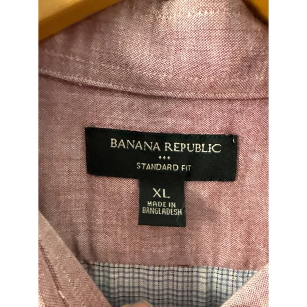 Banana Republic Men's Button Down 100% Cotton Shirt‎ Pink Standard Fit Preppy